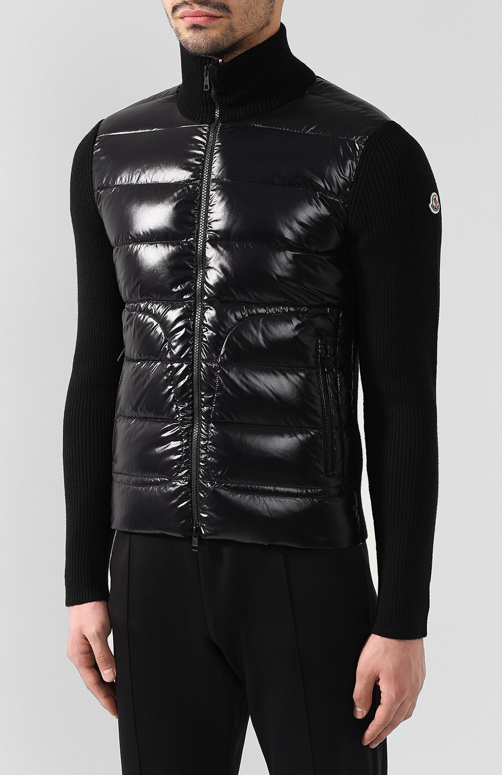 Комбинированный кардиган на молнии MONCLER, арт. D2-091-94166-00-9699Z, фото 3