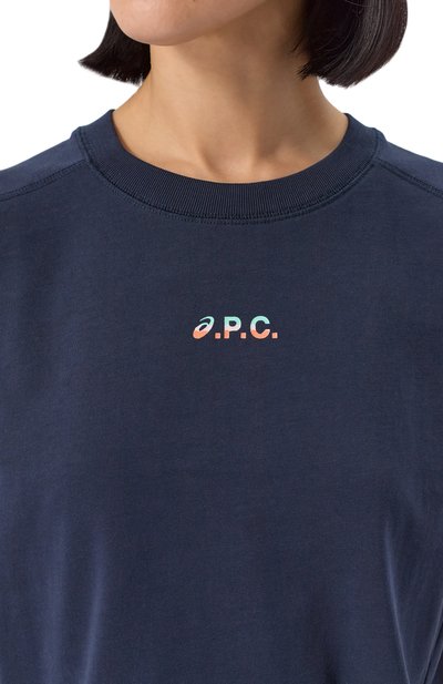 Хлопковая футболка a.p.c. x asics A.P.C., арт. C0EAV-F26454, фото 5