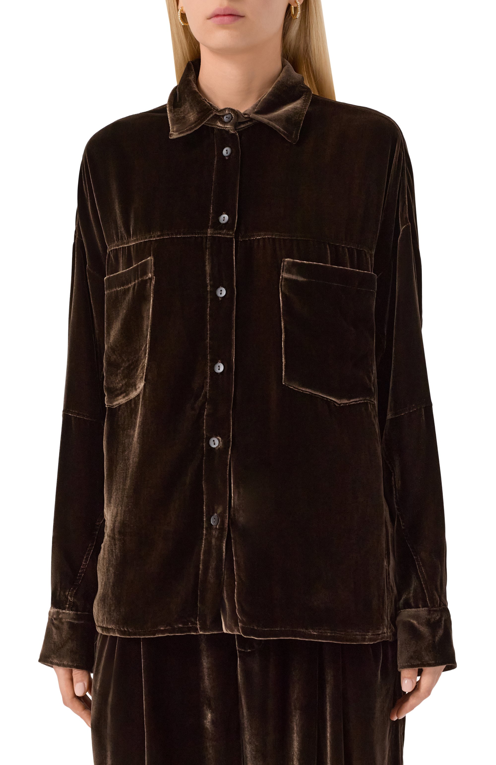 Бархатная рубашка ANDREA YA'AQOV, �арт. 25WVEL23/SILK VISC0SE, фото 3