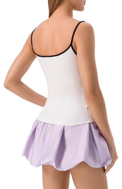 Хлопковый топ SELF-PORTRAIT белого цвета по цене 19600 руб., арт. PF25110TAW, фото 4 Хлопковый топ SELF-PORTRAIT, арт. PF25110TAW, фото 4