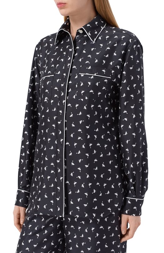 Шелковая рубашка Moschino A0228/0562 Чёрно-белый  A0228/0562 Фото 3