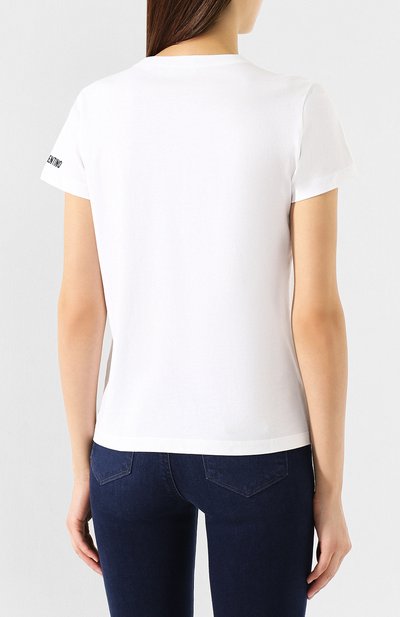 Хлопковая футболка REDVALENTINO белого цвета по цене 13050 руб., арт. SR0MG03Q/4PV, фото 4 Хлопковая футболка REDVALENTINO, арт. SR0MG03Q/4PV, фото 4
