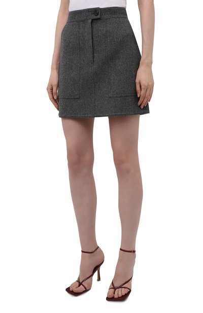 Шерстяная юбка LVIR серого цвета по цене 33850 руб., арт. LV21F-SK10, фото 3 Шерстяная юбка LVIR, арт. LV21F-SK10, фото 3