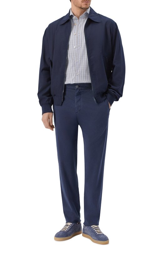 Хлопковая сорочка Kiton UCCH0948223 Голубой  UCCH0948223 Фото 2