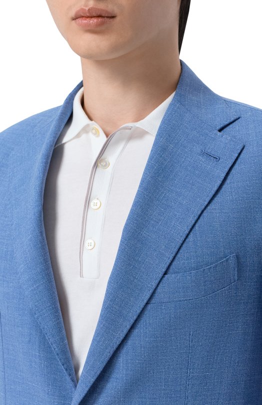Пиджак из шерсти и шелка Andrea Campagna SALINA/T26161 Голубой  SALINA/T26161 Фото 5