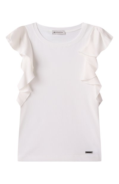 Хлопковая футболка MONNALISA, арт. 17E601