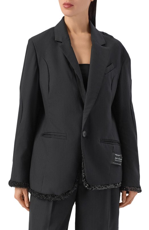 Шерстяной жакет с отделкой пайетками Undercover UC2E1103 Чёрный  UC2E1103 Фото 3