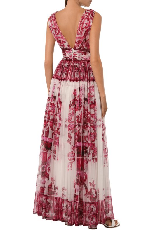 Шелковое платье Dolce & Gabbana F6DAZT/HI1NV Розовый  F6DAZT/HI1NV Фото 4