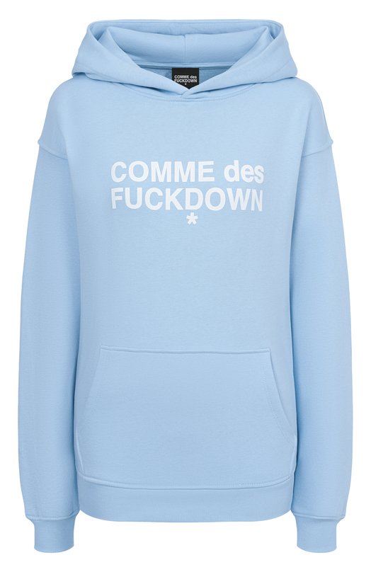 Хлопковое худи Comme des Fuckdown CFABW01205 Голубой CFABW01205