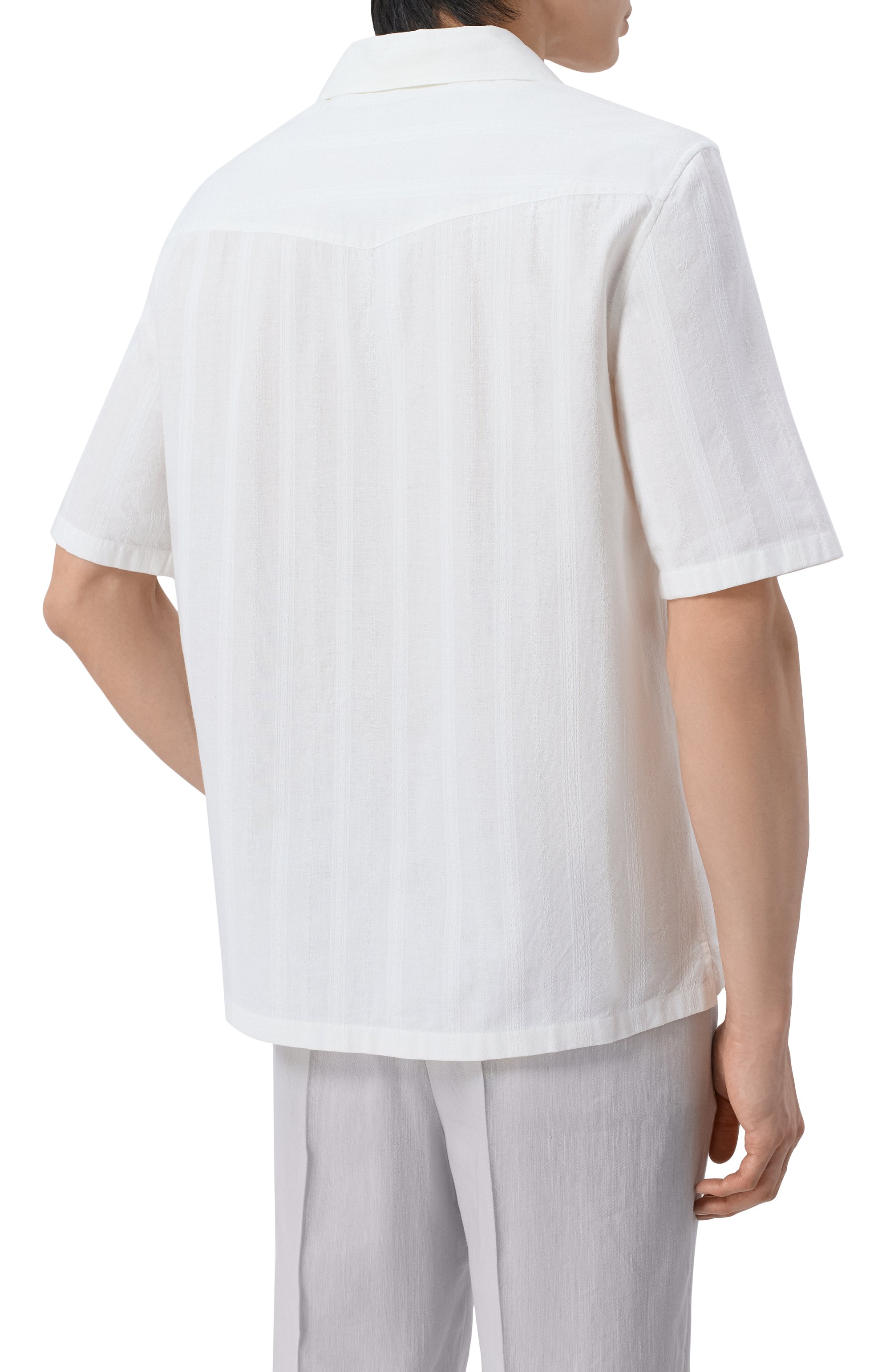 Хлопковая рубашка BRUNELLO CUCINELLI, арт. MM6410615, фото 4