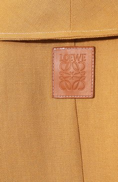 Женское пальто из смеси льна и вискозы LOEWE бежевого цвета, арт. S2191020GA | Фото 5 (Материал внешний: Лен, Вискоза; Длина (верхняя одежда): Длинные; Статус проверки: Проверена категория; Рукава: Длинные; 1-2-бортные: Однобортные; Драгоценные камни: Проставлено; Материал сплава: Проставлено)