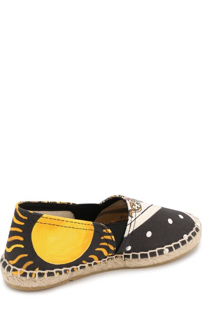 Текстильные эспадрильи с принтом DOLCE & GABBANA черно-белого цвета по цене 18200 руб., арт. D00106/A4352/29-36, фото 3 Текстильные эспадрильи с принтом DOLCE & GABBANA, арт. D00106/A4352/29-36, фото 3