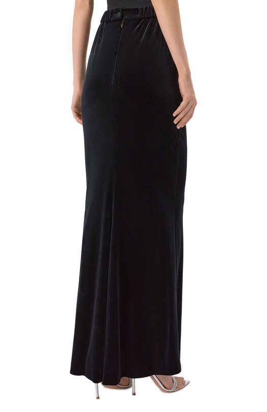 Бархатная юбка YANINA T-3186 Чёрный  T-3186 Фото 4