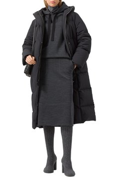 Женский шерстяное худи JIL SANDER темно-серого цвета, арт. J40GU0116/J20214 | Фото 2 (Рукава: Длинные; Материал сплава: Проставлено; Длина (для топов): Стандартные; Драгоценные камни: Проставлено; Материал внешний: Шерсть; Женское Кросс-КТ: Худи-одежда; Стили: Минимализм; Кросс-КТ: костюм)