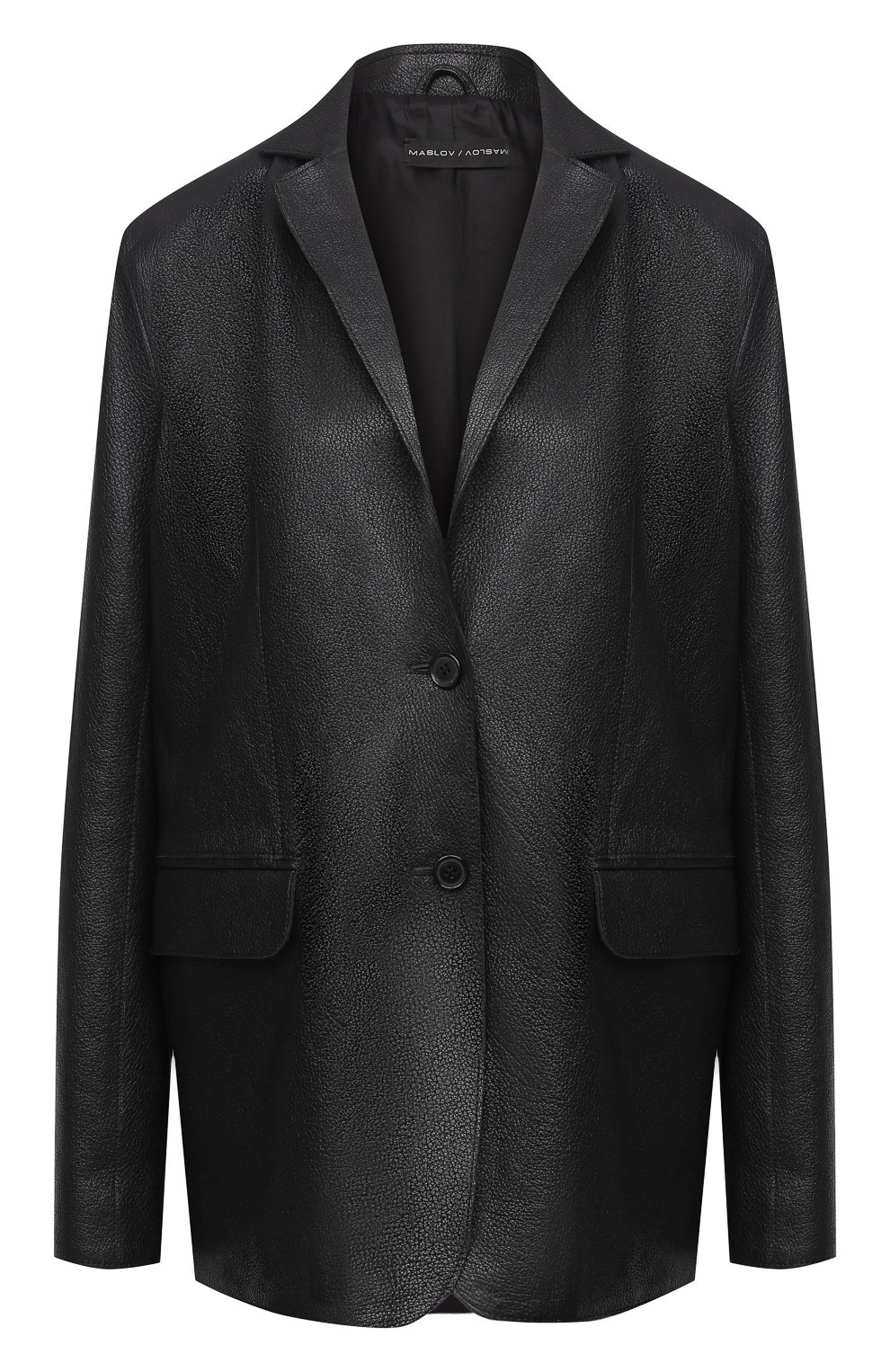 Кожаный жакет MASLOV черного цвета по цене 96800 руб., арт. JK001, фото 1 Кожаный жакет MASLOV, арт. JK001, фото 1