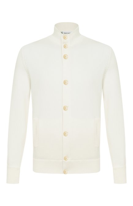 Мужской хлопковый кардиган BRUNELLO CUCINELLI белого цвета, арт. M28707006 | Фото 1 (Длина (для топов): Стандартные; Материал внешний: Хлопок; Драгоценные камни: Проставлено; Материал сплава: Проставлено; Рукава: Длинные; Мужское Кросс-КТ: Кардиган-одежда; Стили: Кэжуэл)