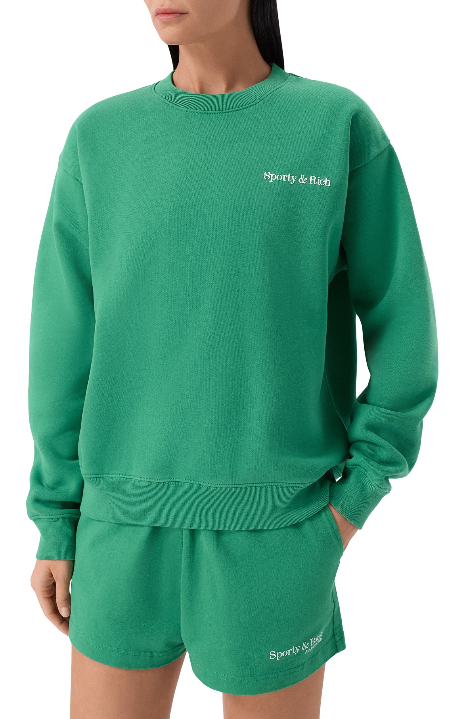 Хлопковый свтшот SPORTY AND RICH, арт. ST09873086GR19, фото 3