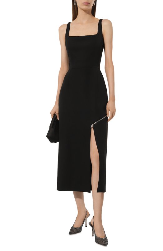 Шерстяное платье Alexander McQueen 757633/QJAAC Чёрный  757633/QJAAC Фото 2