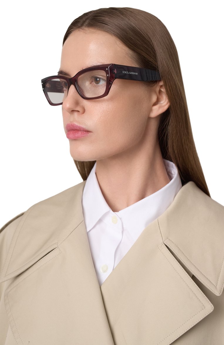 Женские оправа DOLCE & GABBANA бордового цвета, арт. 3387-3045 | Фото 2 (Тип очков: Оправа; Материал: Пластик; Оптика Гендер: оптика-женское; Очки форма: Прямоугольные)
