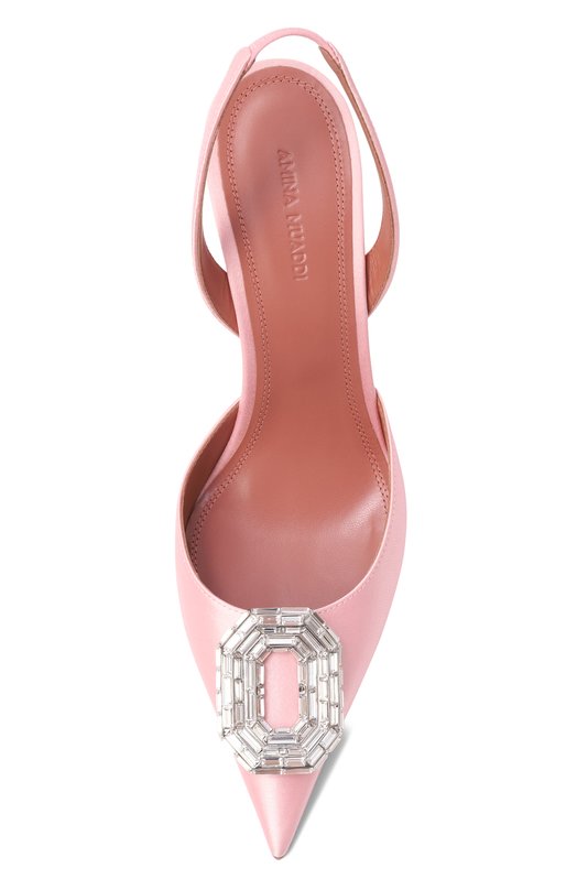 Атласные туфли Camelia Sling 90 Amina Muaddi CAMELIA SLING 90/SATIN Розовый  CAMELIA SLING 90/SATIN Фото 6