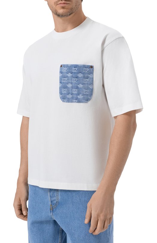 Хлопковая футболка Dsquared2 S74GD1554/D20106 Белый  S74GD1554/D20106 Фото 3