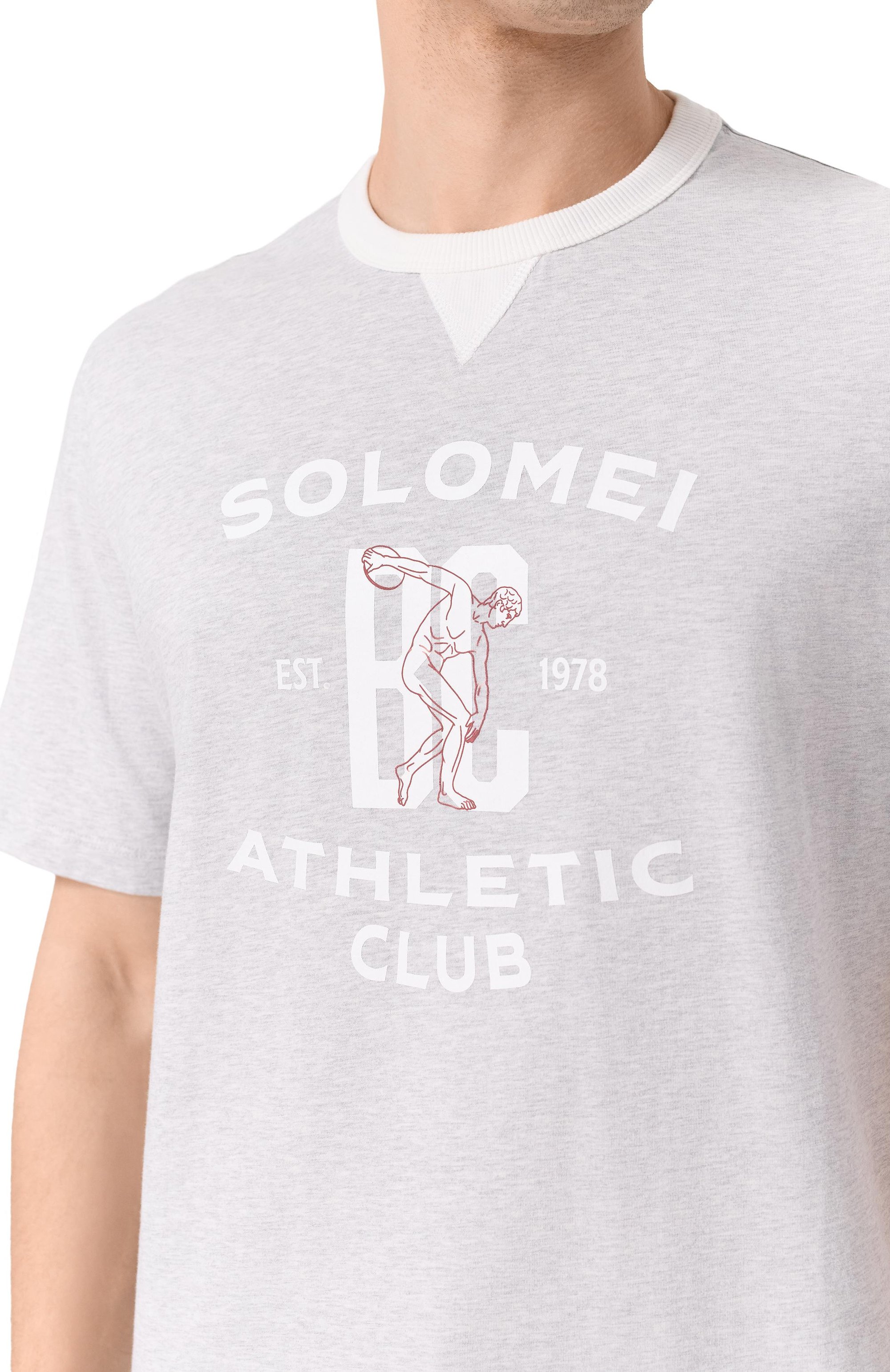 Хлопковая футболка BRUNELLO CUCINELLI светло-серого цвета по цене 75050 руб., арт. M0B131001W, фото 5 Хлопковая футболка BRUNELLO CUCINELLI, арт. M0B131001W, фото 5