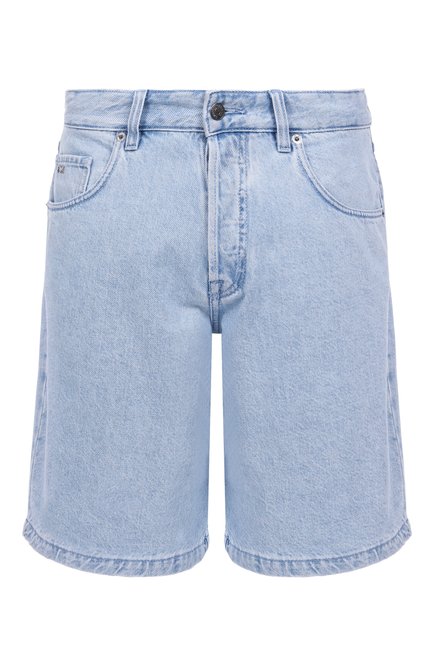 Мужские джинсовые шорты EMPORIO ARMANI голубого цвета, арт. EM001723/AF13269 | Фото 1 (Материал внешний: Хлопок; Длина Шорты М: До колена; Драгоценные камни: Проставлено; Материал сплава: Проставлено)