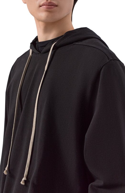 Хлопковое худи Rick Owens RR01F2281/BAEP16 Чёрный  RR01F2281/BAEP16 Фото 5