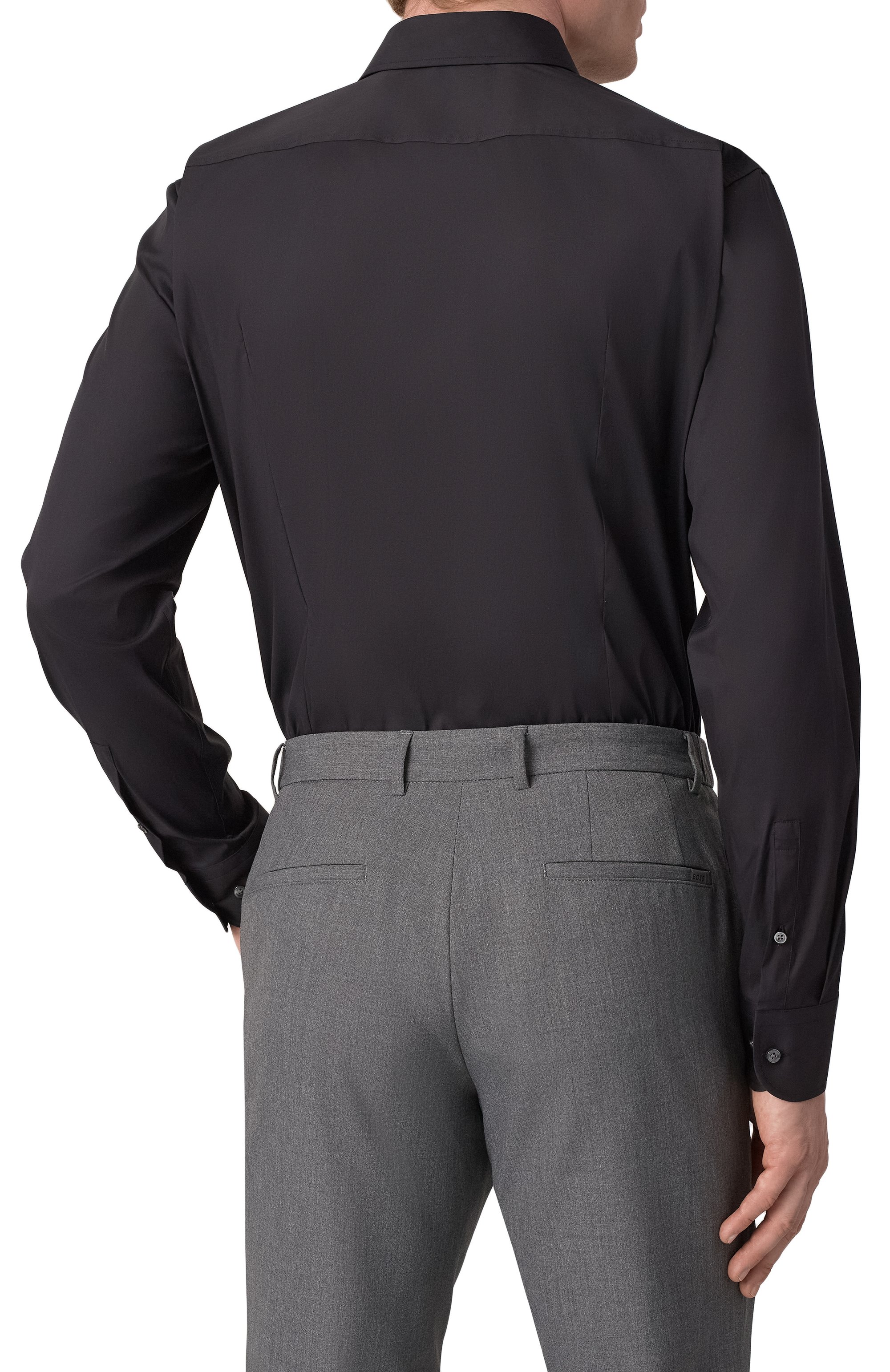 Хлопковая сорочка BOSS черного цвета по цене 17950 руб., арт. 50479915, фото 4 Хлопковая сорочка BOSS, арт. 50479915, фото 4