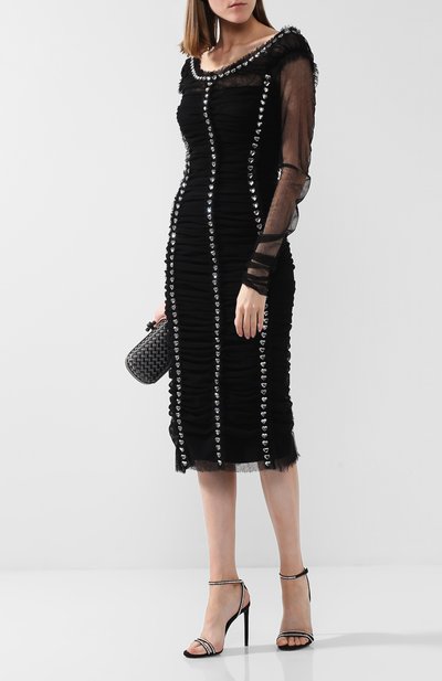 Платье-миди с декоративной отделкой DOLCE & GABBANA, арт. F6C0AZ/FLEAA, фото 2