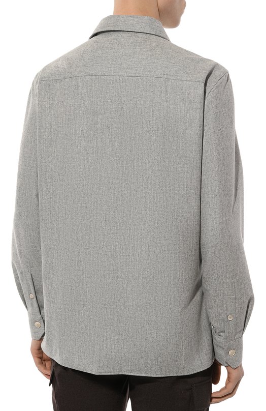 Шерстяная рубашка Brunello Cucinelli M038P0720 Серый  M038P0720 Фото 4