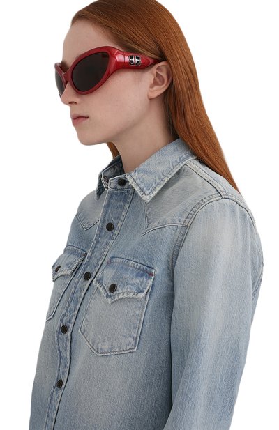 Солнцезащитные очки BALENCIAGA красного цвета по цене 57350 руб., арт. 675885/T0007, фото 2 Солнцезащитные очки BALENCIAGA, арт. 675885/T0007, фото 2