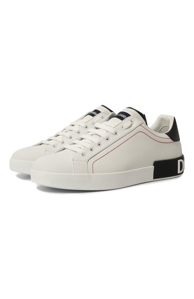 Мужские кожаные кеды portofino DOLCE & GABBANA, арт. CS1760/AH526