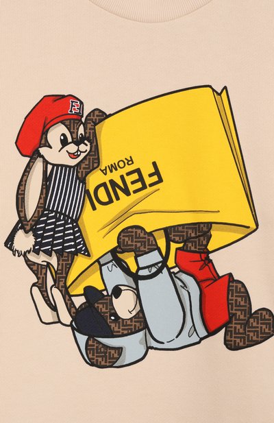 Хлопковый свитшот FENDI, арт. JUH084/5V0/4-6, фото 3