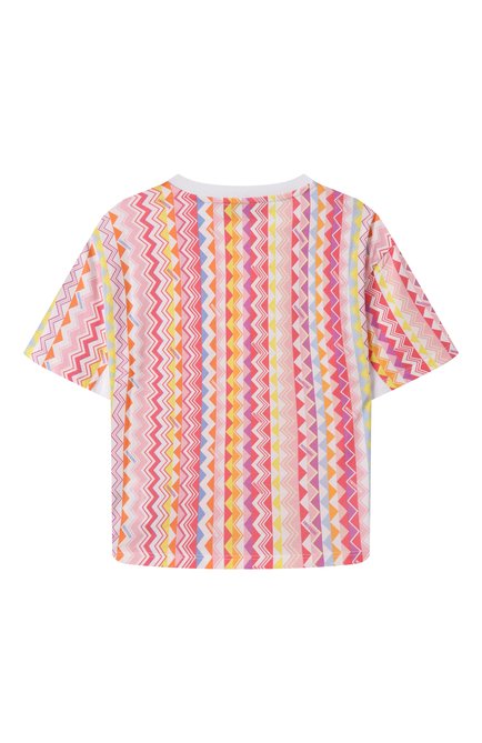 Детская хлопковая футболка MISSONI разноцветного цвета, арт. MW8A11/Z2849/6-10 | Фото 2 (Драгоценные камни: Проставлено; Материал сплава: Проставлено; Рукава: Короткие)