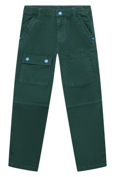 Детские хлопковые брюки MARC JACOBS (THE) зеленого цвета, арт. W24296/6A-12A | Фото 1 (Материал сплава: Проставлено; Материал внешний: Хлопок; Нос: Не проставлено; Случай: Повседневный)