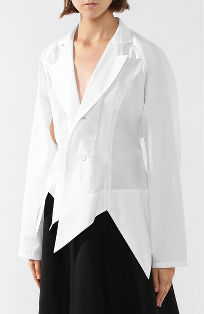 Хлопковая блуза асимметричного кроя YOHJI YAMAMOTO, арт. FW-J07-001, фото 3