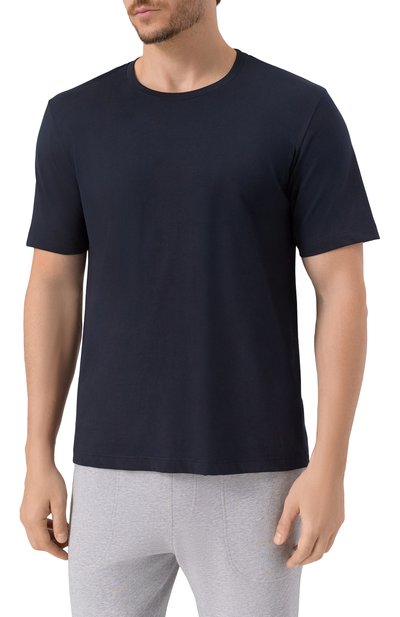 Хлопковая футболка HANRO темно-синего цвета по цене 9660 руб., арт. 075050., фото 3 Хлопковая футболка HANRO, арт. 075050., фото 3