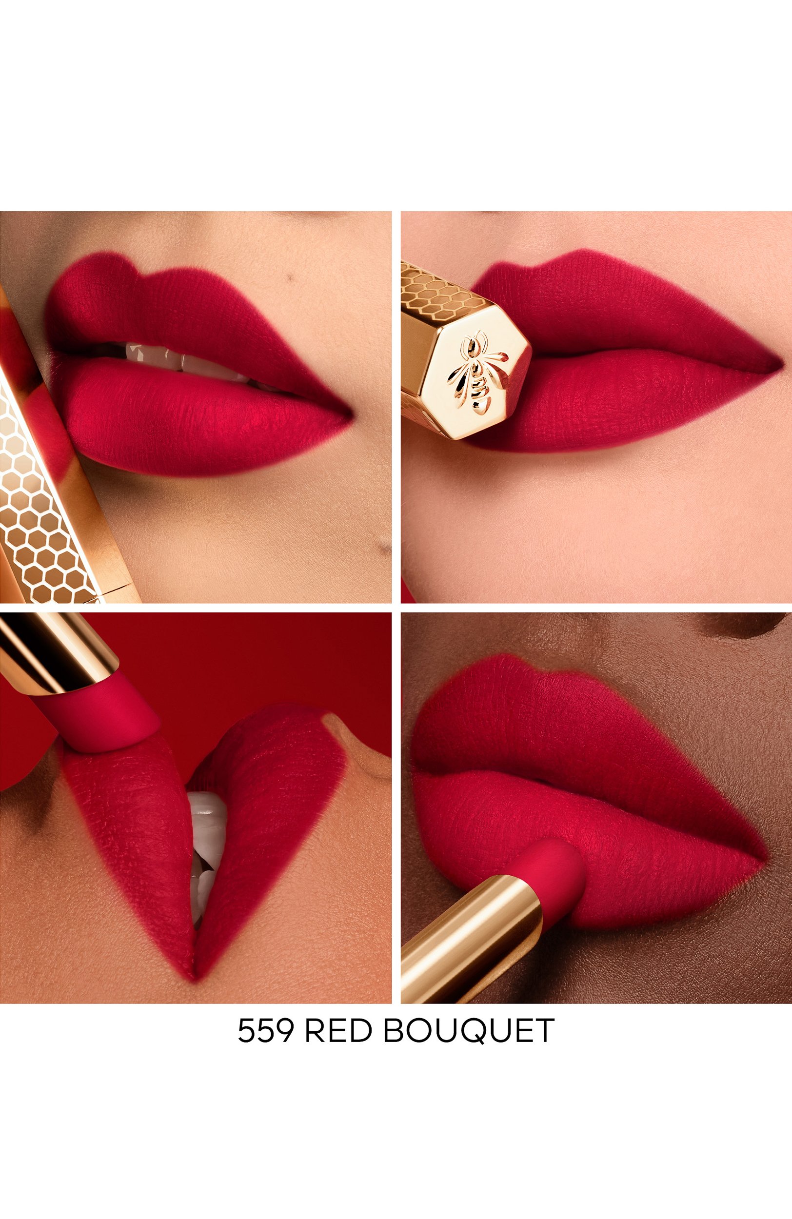 Помада для губ kisskiss honey-infused intense lipstick, оттенок 559 красный букет (1,85g) GUERLAIN цвета по цене 5290 руб., арт. G062259, фото 4 Помада для губ kisskiss honey-infused intense lipstick, оттенок 559 красный букет (1,85g) GUERLAIN, арт. G062259, фото 4
