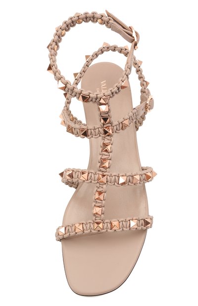 Кожаные сандалии rockstud VALENTINO бежевого цвета по цене 92900 руб., арт. VW0S0A05/PZD, фото 5 Кожаные сандалии rockstud VALENTINO, арт. VW0S0A05/PZD, фото 5