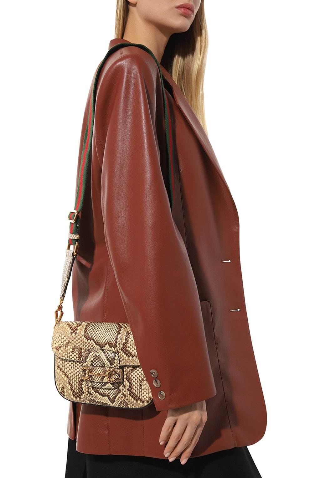 Сумка 1955 horsebit mini из кожи питона GUCCI, арт. 658574 EZ6JG, фото 2