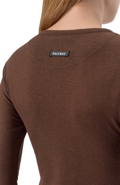 Платье из лиоцелла и шерсти HALFBOY коричневого цвета по цене 27800 руб., арт. HF251WD007, фото 4 Платье из лиоцелла и шерсти HALFBOY, арт. HF251WD007, фото 4