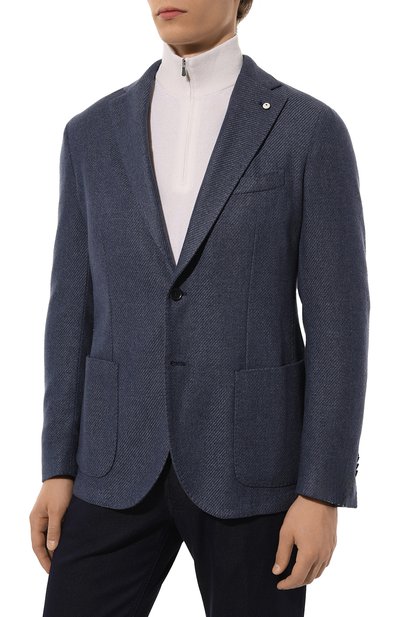 Шерстяной пиджак L.B.M. 1911 темно-синего цвета по цене 95050 руб., арт. 2887/45522, фото 4 Шерстяной пиджак L.B.M. 1911, арт. 2887/45522, фото 4