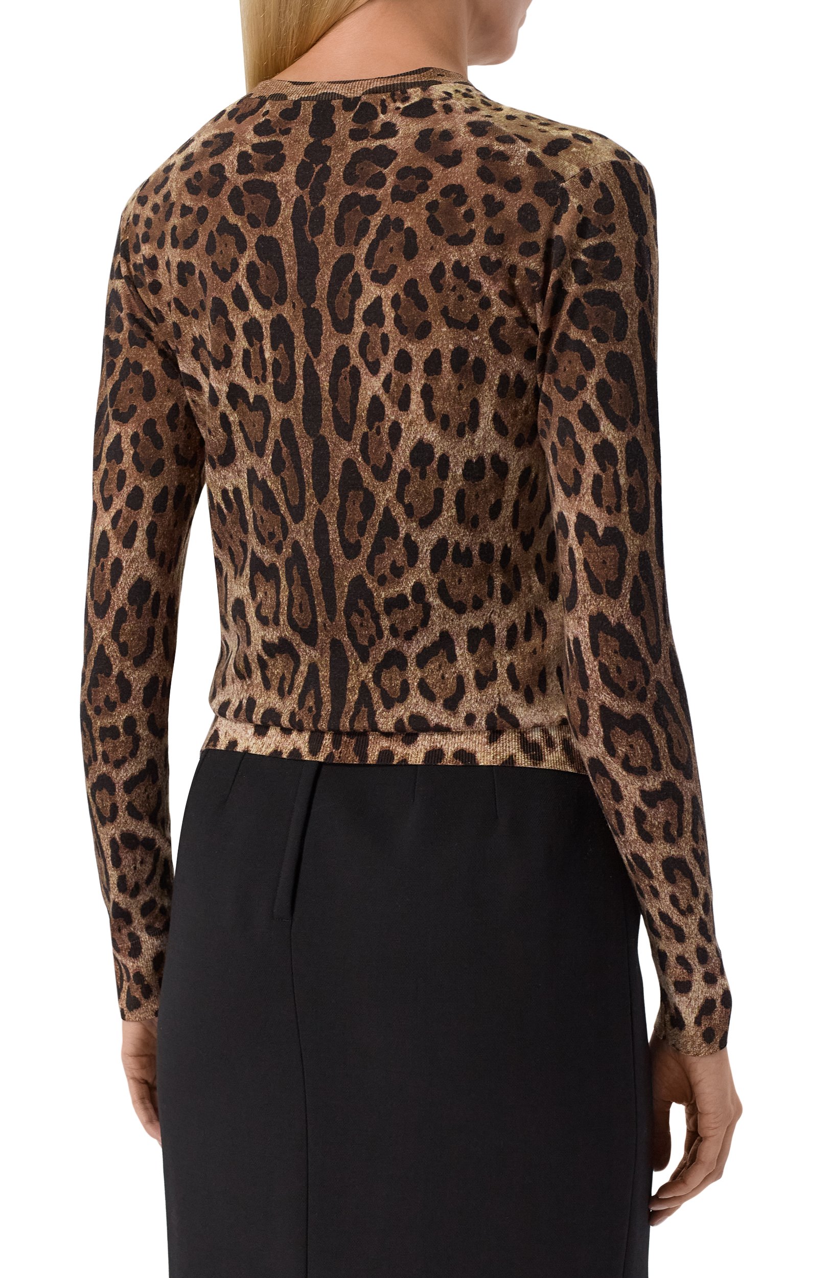 Шерстяной кардиган DOLCE & GABBANA леопардового цвета по цене 254000 руб., арт. FXV09T/JDVGG, фото 4 Шерстяной кардиган DOLCE & GABBANA, арт. FXV09T/JDVGG, фото 4