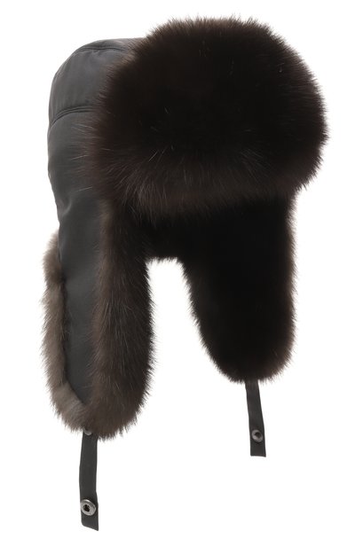Мужская шапка-ушанка modern с отделкой из соболя BLACK SABLE, арт. BS-MHMP-EB