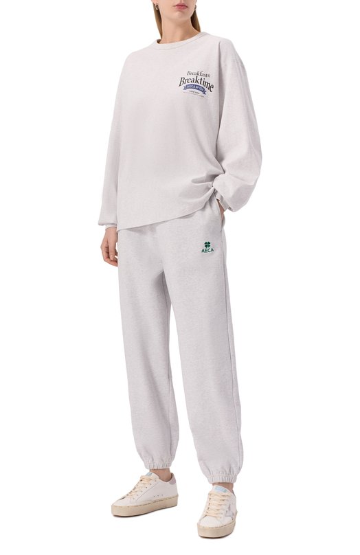 Хлопковый свитшот AECA WHITE AWCMSSBBTTLST001A2.LIGHT GREY (M) Серый  AWCMSSBBTTLST001A2.LIGHT GREY (M) Фото 2