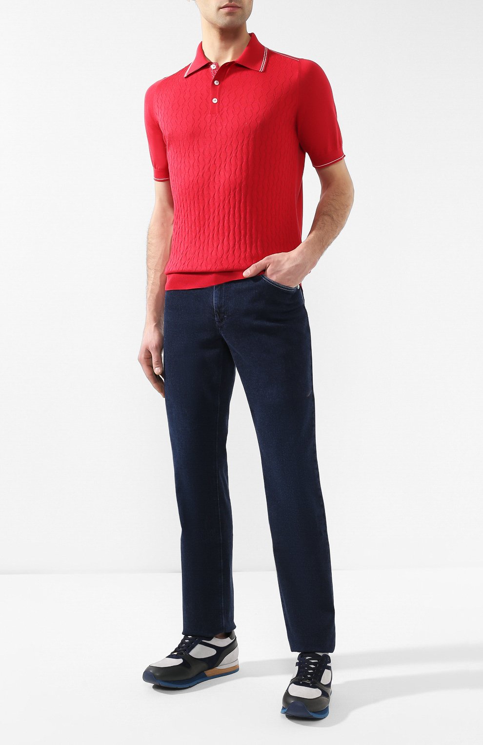 Джинсы с отделкой из кожи аллигатора ZILLI, арт. MCR-00010-DEJA1/R001/AMIS, фото 2