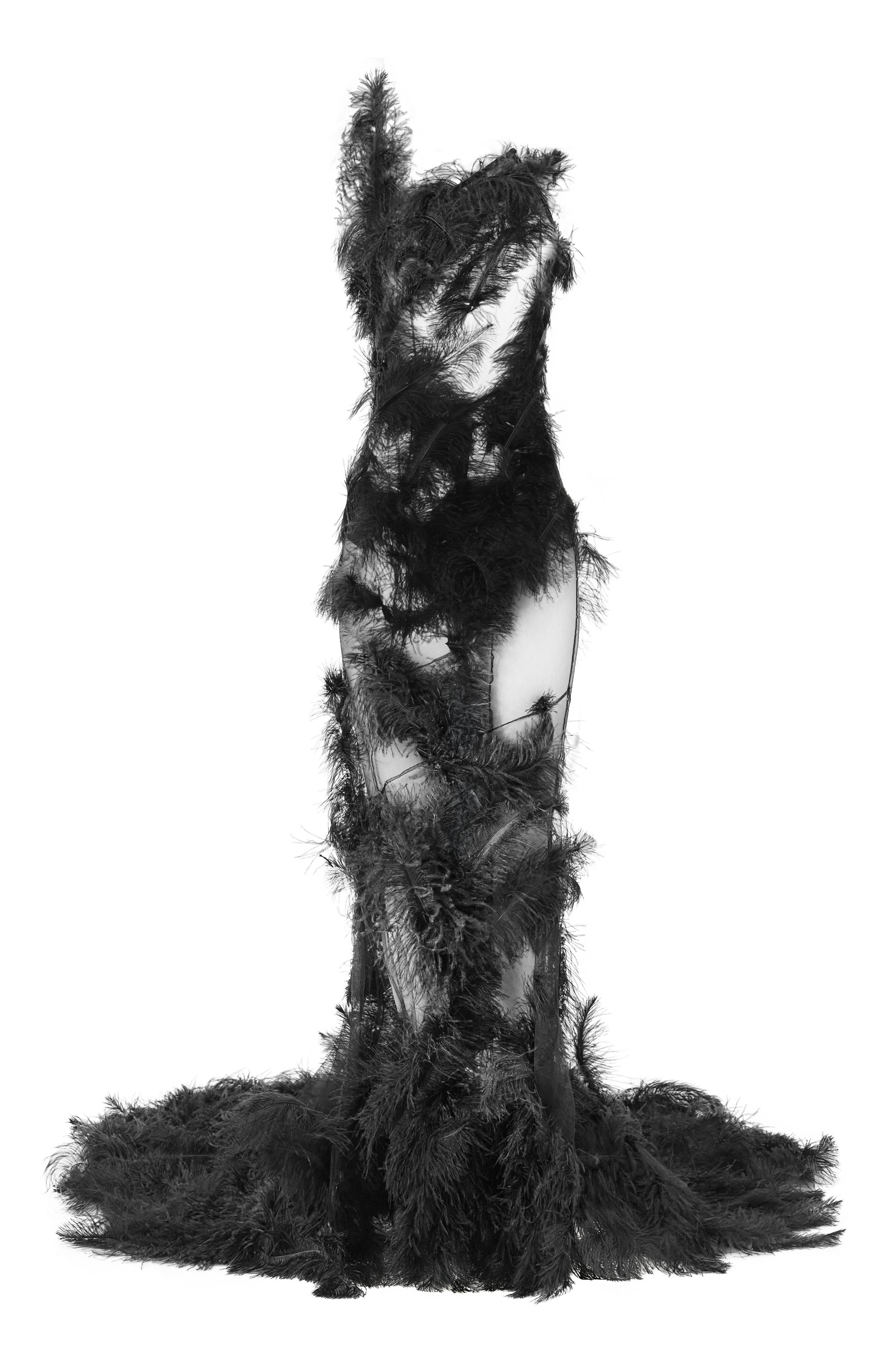 Платье с отделкой перьями THE ATTICO, арт. 260WCW00297/EMB013RA, фото 1