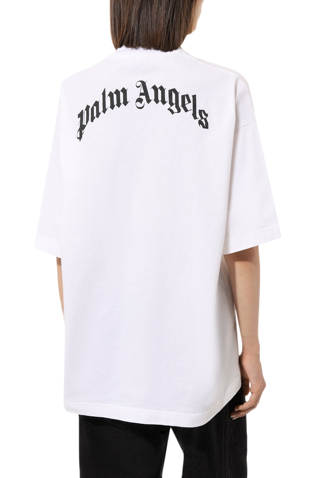 Хлопковая футболка PALM ANGELS белого цвета по цене 37900 руб., арт. PWAA017C99JER0020160, фото 4 Хлопковая футболка PALM ANGELS, арт. PWAA017C99JER0020160, фото 4