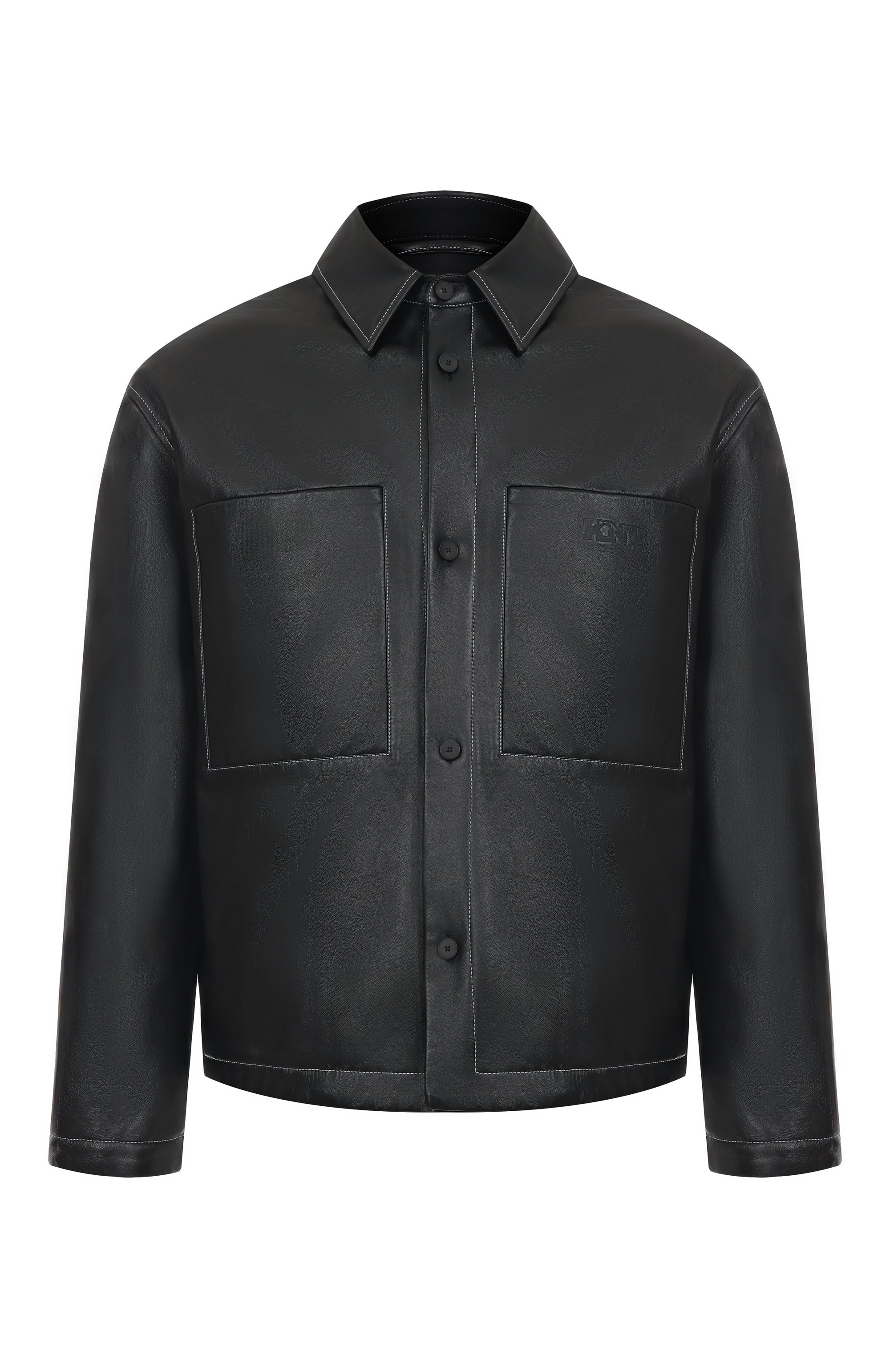 Кожаная куртка-рубашка KITON черного цвета по цене 599000 руб., арт. UGK119MK0280H01, фото 1 Кожаная куртка-рубашка KITON, арт. UGK119MK0280H01, фото 1